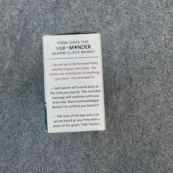 MedCenter Talking Personal Recording Your Minder Alarm Clock works NO ac adaptor - Picture 2 of 8